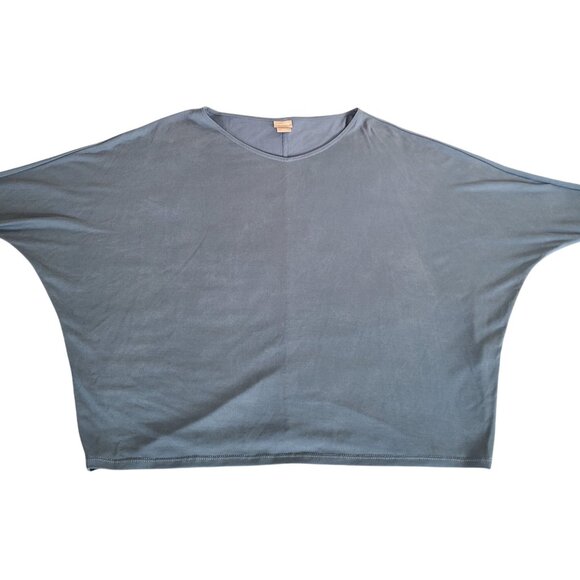 Chicos Women's Size L Blue Dolman Sleeve V-Neck Top Modal Poly Blend Size 2 - Picture 3 of 8